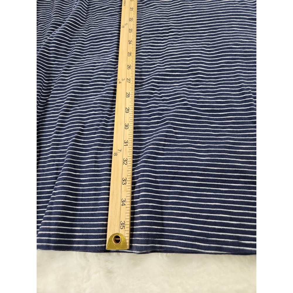 Toad&Co Striped Dress Navy Blue White L Eco-Friendly Pockets Nautical Coastal - Picture 6 of 7